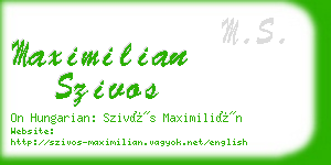 maximilian szivos business card